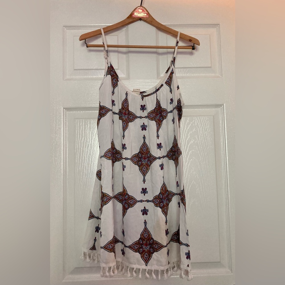 Size Medium Me To We Paisley Print Mini Dress With Tassels